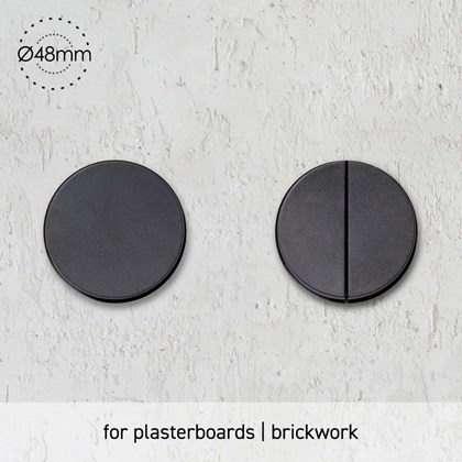 Rond Switches 230V Trimless Retrofit Wall Mounted installed into plasterboard 48mm diameter