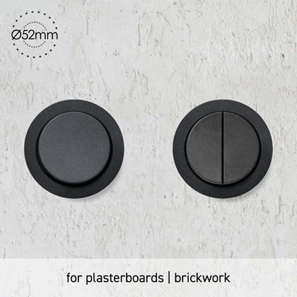 Rond Switches 230V Small Trim Retrofit Wall Mounted installed into plasterboard 52mm diameter