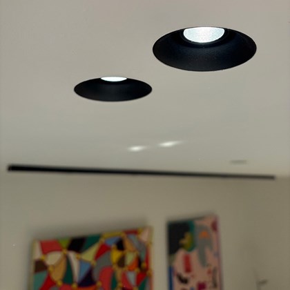DLD Nebo Tunable White 2200K-6500K Plaster In Adjustable Trimless Downlight in black on white background alternative image