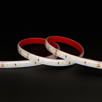 DLD Lightflow 19W Tunable White IP66 LED tape lit 2700K on the left and 6500K on the right on black background alternative image