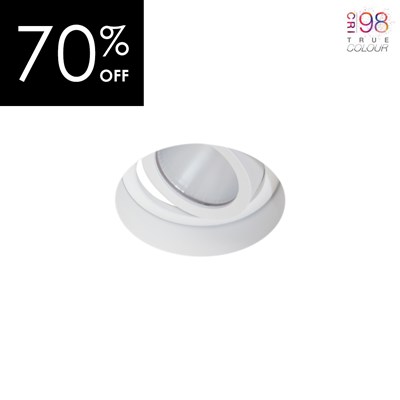 OUTLET DLD Eiger 1-R LED CRI98 Adjustable Plaster In Downlight - White