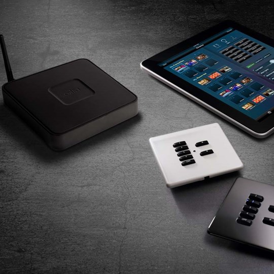 Lighting Control Systems: a lighting control wireless hub, wall switches & iPad with lighting control app