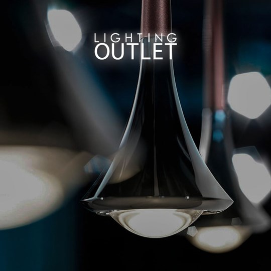 Lighting Outlet: close up on a row of modern drop pendants in a luxurious finish, near & far pendants out of focus 